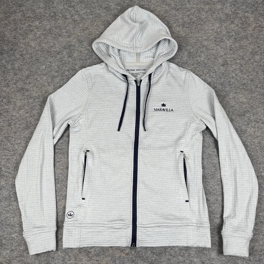 Peter Millar Crown Sport French Terry Full Zip Hoodie Jacket Maravilla Womens XS